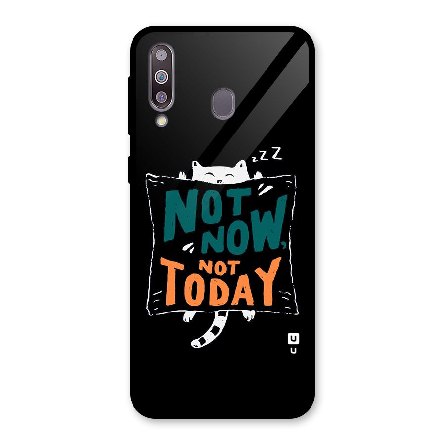 Lazy Cat Not Today Glass Back Case for Galaxy M30