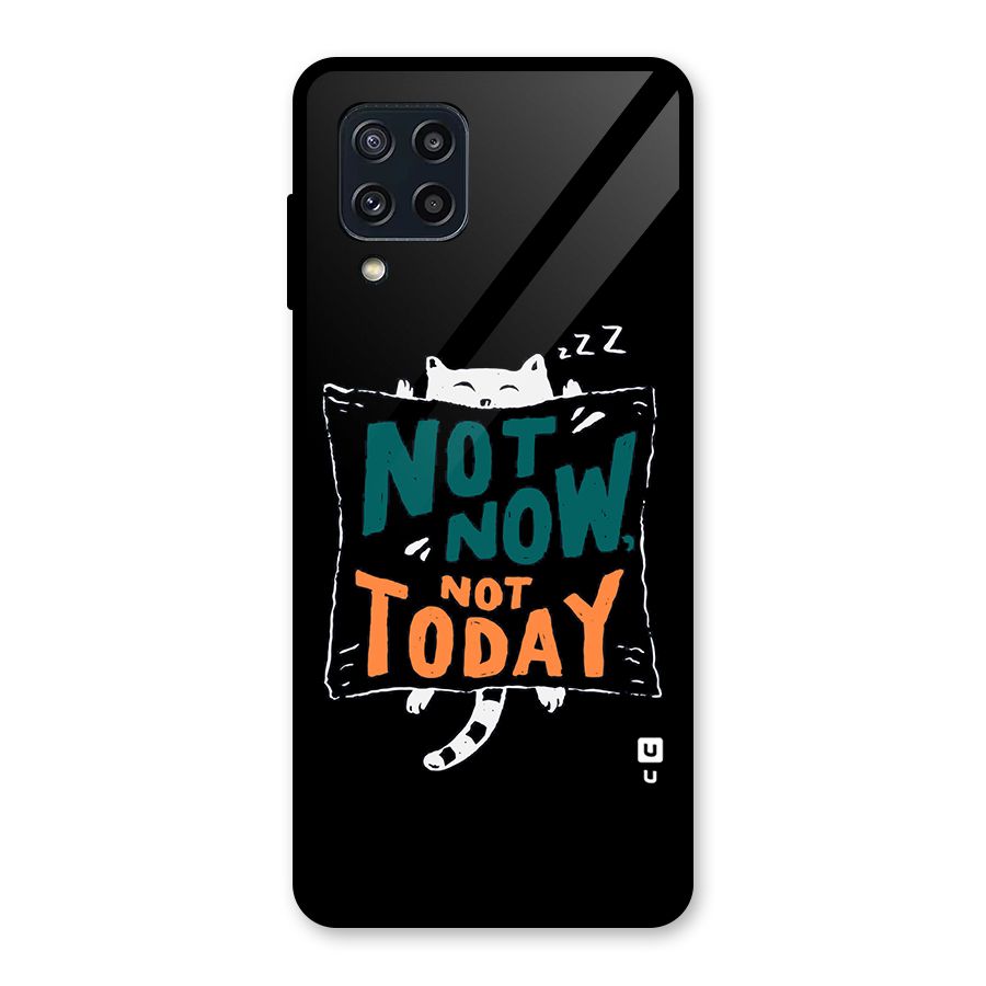 Lazy Cat Not Today Glass Back Case for Galaxy M32