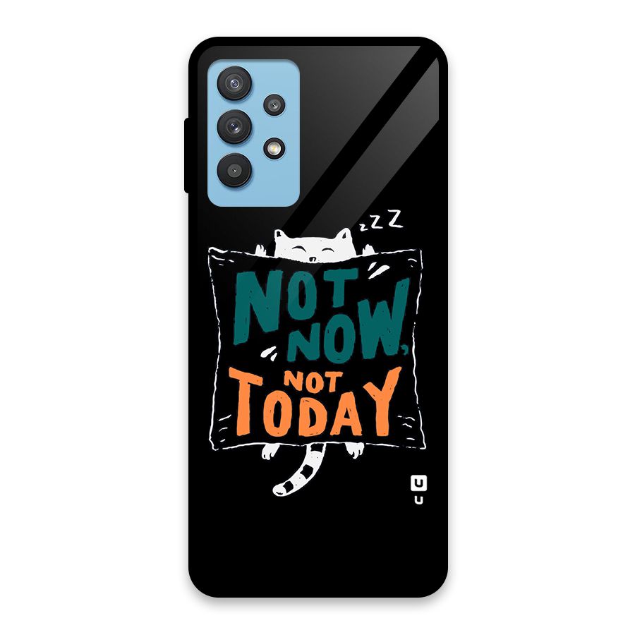 Lazy Cat Not Today Glass Back Case for Galaxy M32 5G