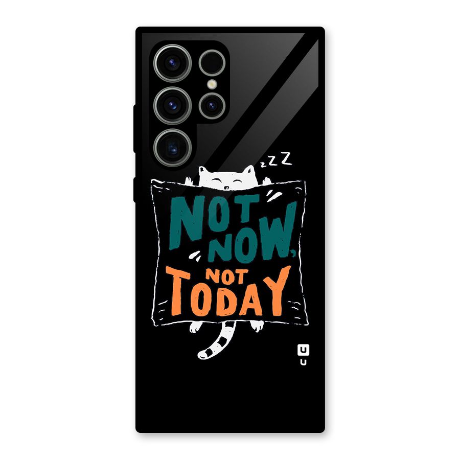 Lazy Cat Not Today Glass Back Case for Galaxy S23 Ultra