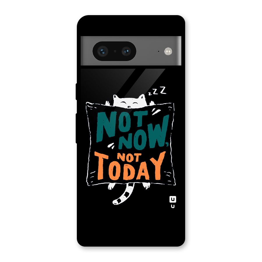 Lazy Cat Not Today Glass Back Case for Google Pixel 7