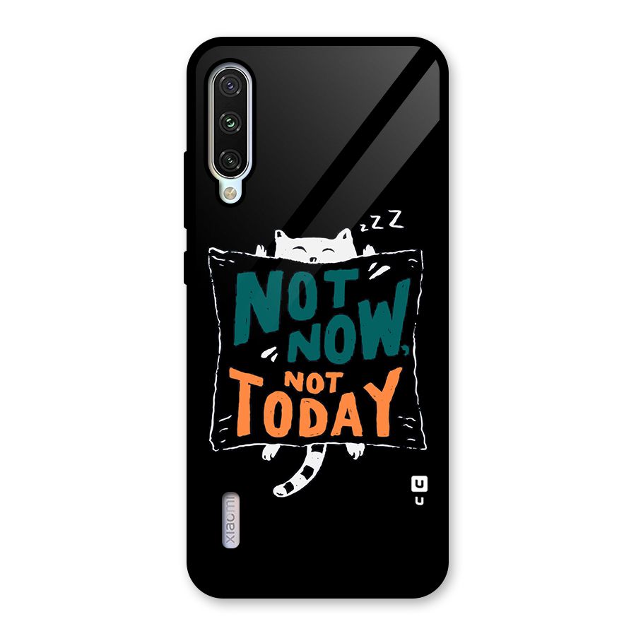 Lazy Cat Not Today Glass Back Case for Mi A3