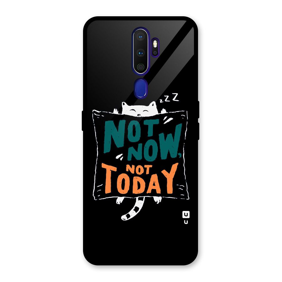 Lazy Cat Not Today Glass Back Case for Oppo A9 (2020)
