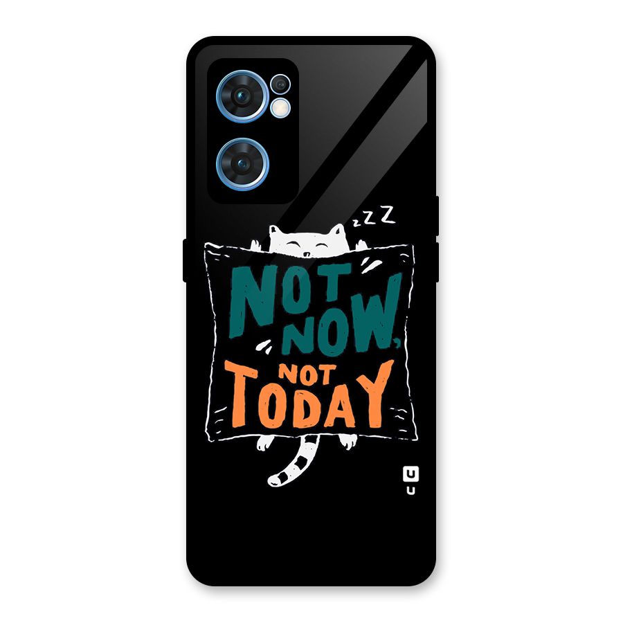 Lazy Cat Not Today Glass Back Case for Oppo Reno7 5G