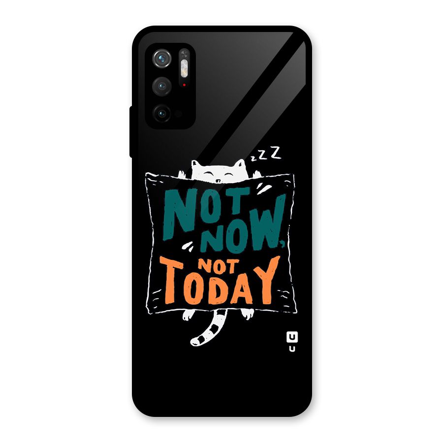 Lazy Cat Not Today Glass Back Case for Poco M3 Pro 5G
