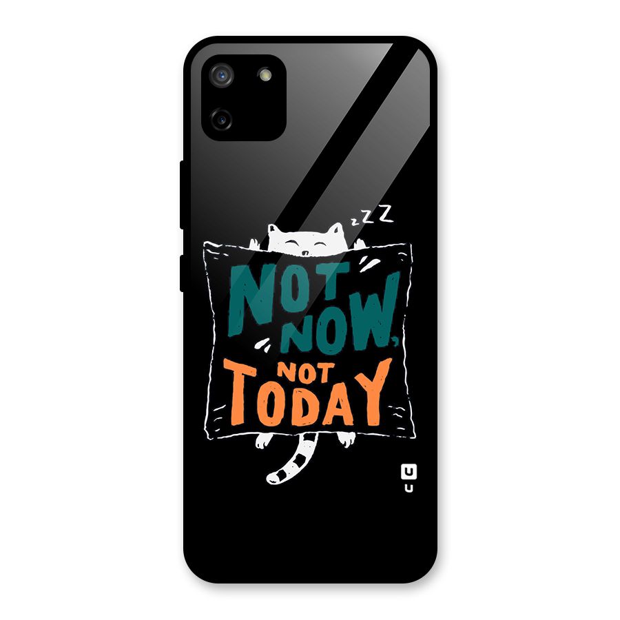 Lazy Cat Not Today Glass Back Case for Realme C11