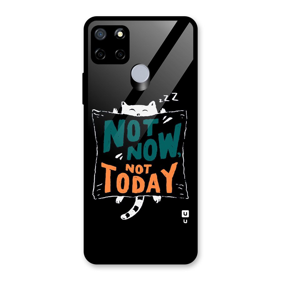 Lazy Cat Not Today Glass Back Case for Realme C15