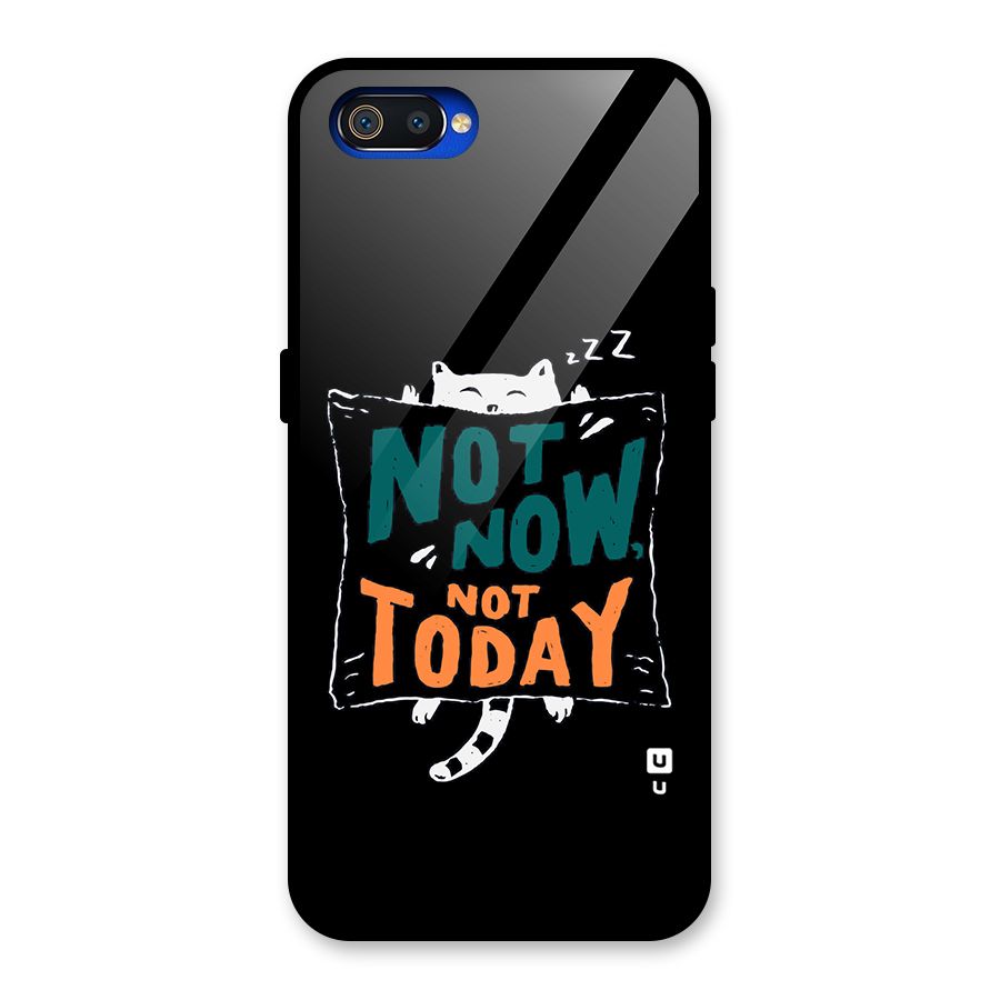 Lazy Cat Not Today Glass Back Case for Realme C2