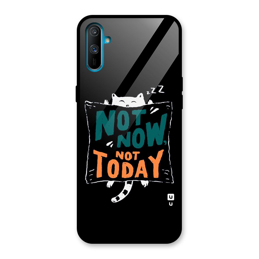 Lazy Cat Not Today Glass Back Case for Realme C3