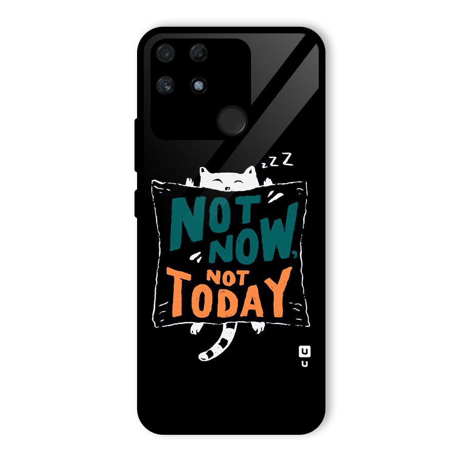 Lazy Cat Not Today Glass Back Case for Realme Narzo 50A