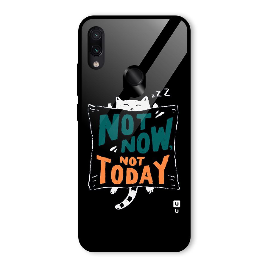 Lazy Cat Not Today Glass Back Case for Redmi Note 7