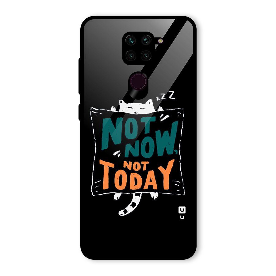 Lazy Cat Not Today Glass Back Case for Redmi Note 9