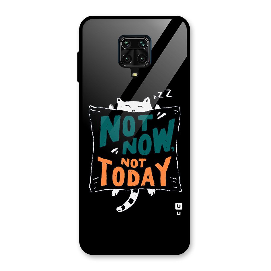 Lazy Cat Not Today Glass Back Case for Redmi Note 9 Pro