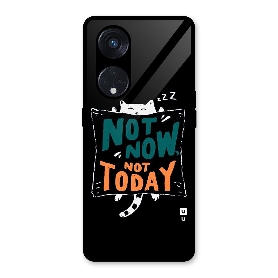 Lazy Cat Not Today Glass Back Case for Reno8 T 5G