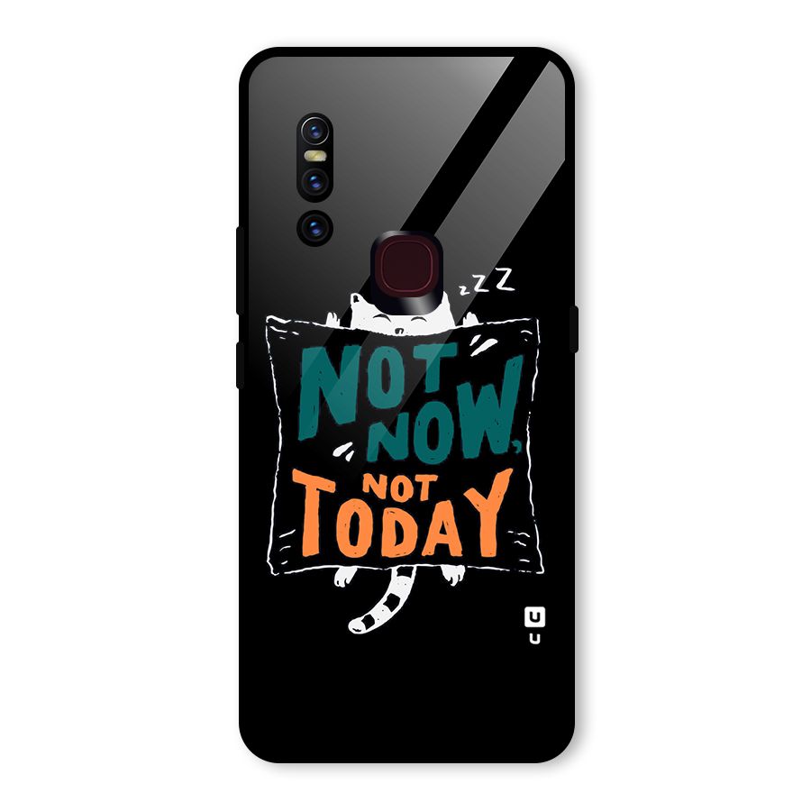 Lazy Cat Not Today Glass Back Case for Vivo V15