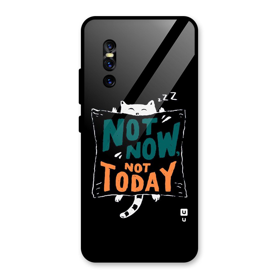 Lazy Cat Not Today Glass Back Case for Vivo V15 Pro