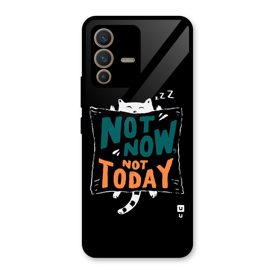 Lazy Cat Not Today Glass Back Case for Vivo V23 5G