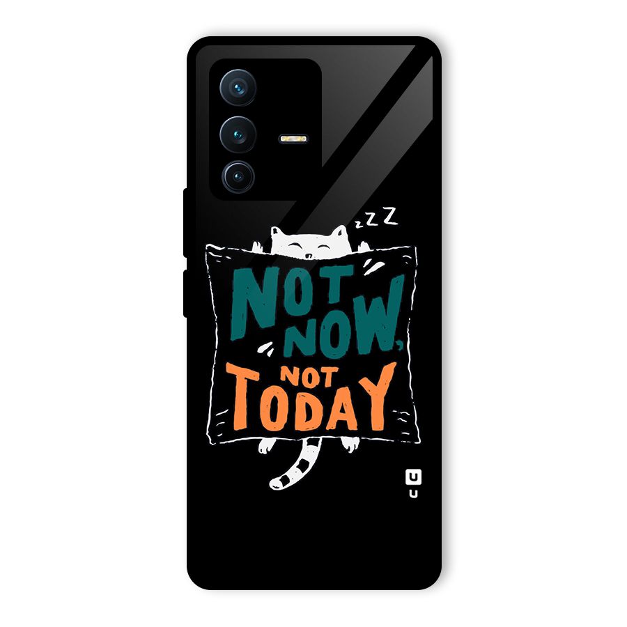 Lazy Cat Not Today Glass Back Case for Vivo V23 Pro
