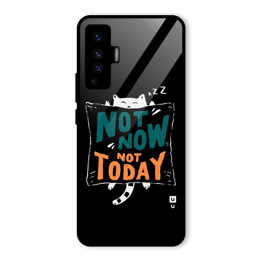 Lazy Cat Not Today Glass Back Case for Vivo X50