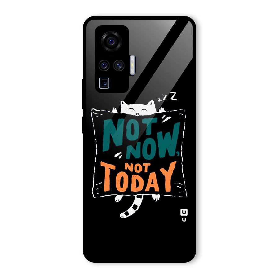 Lazy Cat Not Today Glass Back Case for Vivo X50 Pro