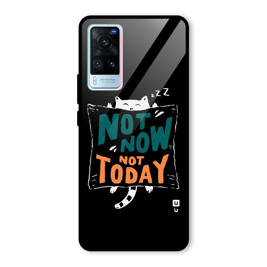 Lazy Cat Not Today Glass Back Case for Vivo X60