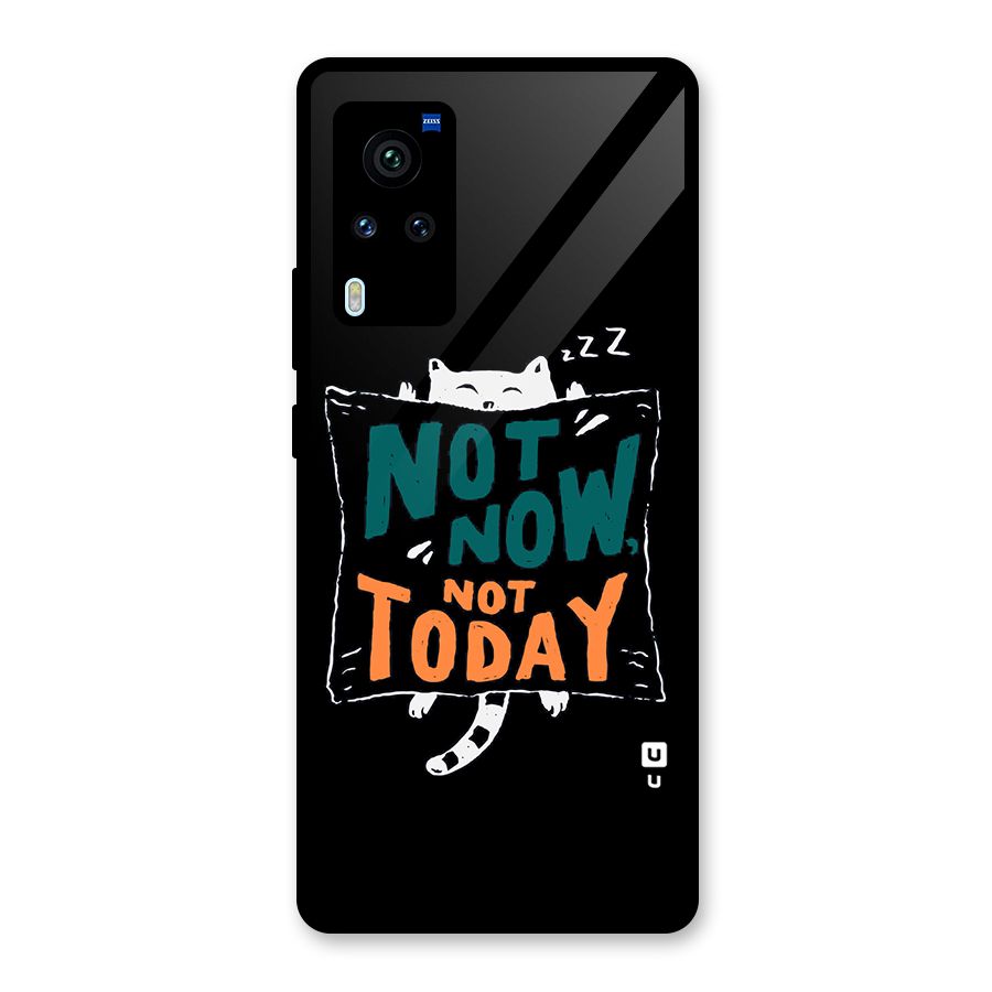 Lazy Cat Not Today Glass Back Case for Vivo X60 Pro