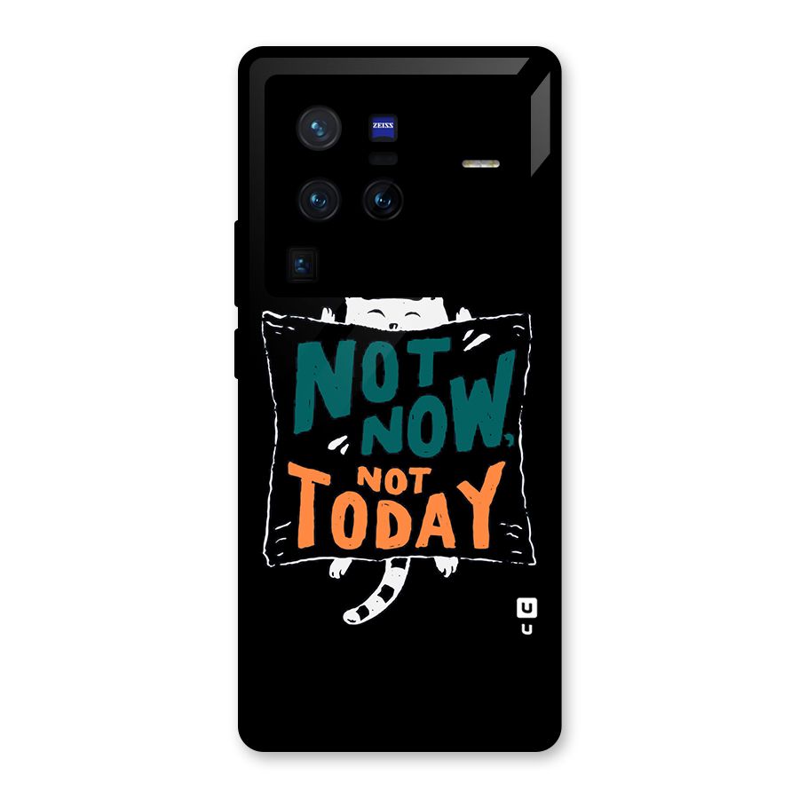 Lazy Cat Not Today Glass Back Case for Vivo X80 Pro