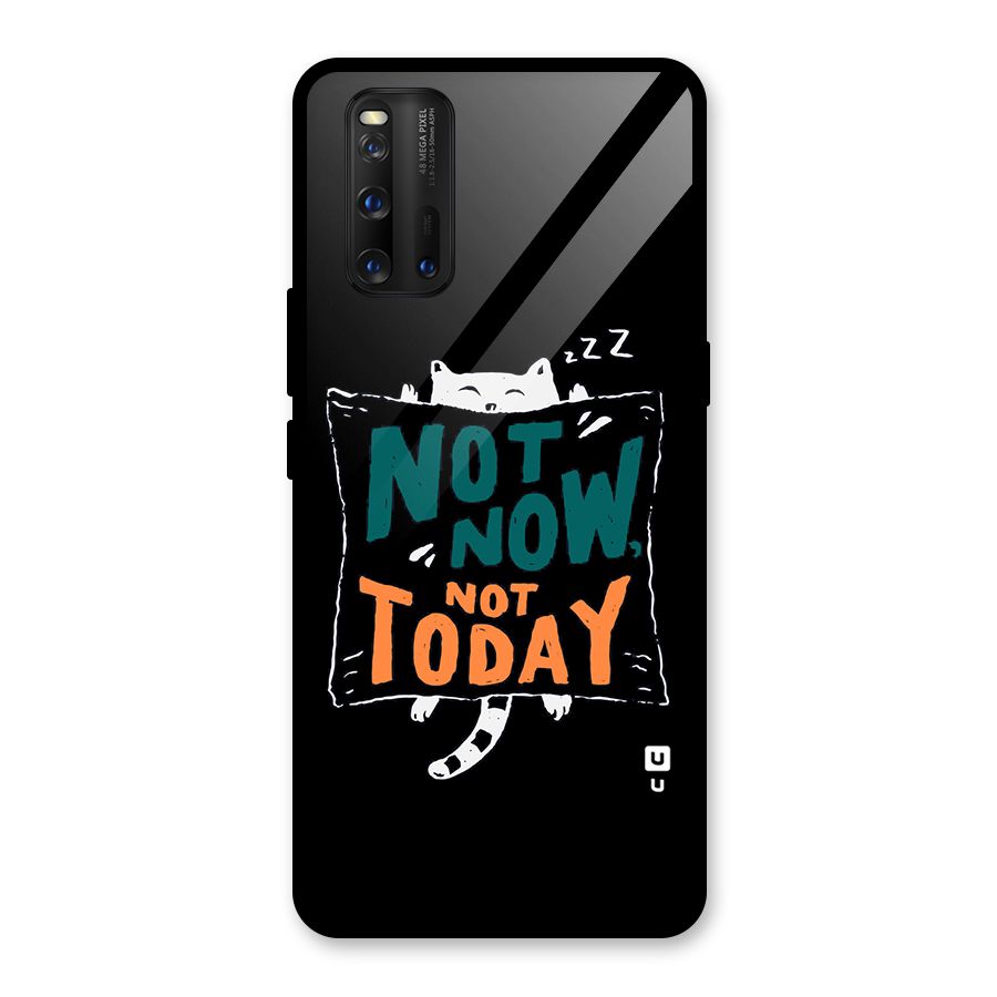 Lazy Cat Not Today Glass Back Case for Vivo iQOO 3