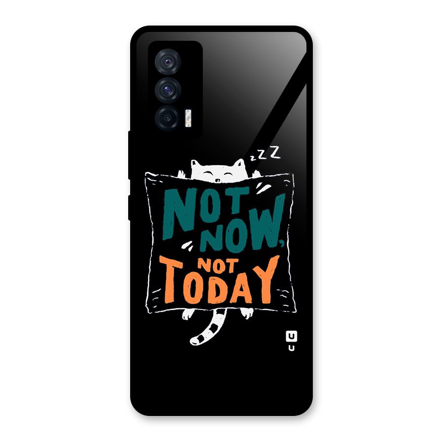Lazy Cat Not Today Glass Back Case for Vivo iQOO 7 5G