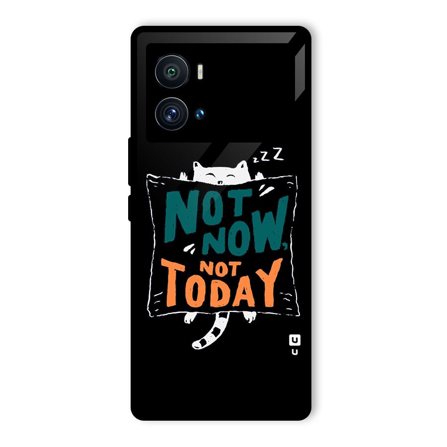 Lazy Cat Not Today Glass Back Case for Vivo iQOO 9 Pro