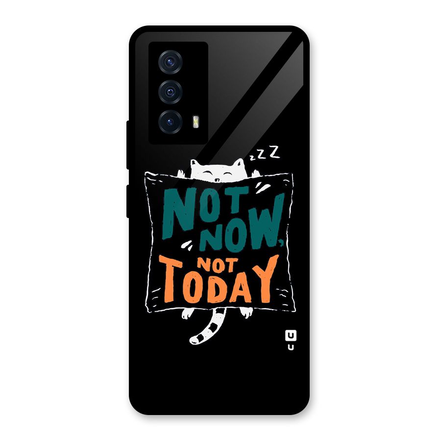 Lazy Cat Not Today Glass Back Case for Vivo iQOO Z5