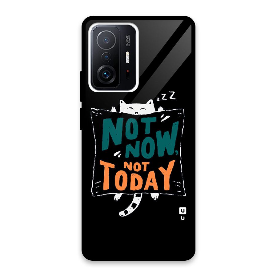 Lazy Cat Not Today Glass Back Case for Xiaomi 11T Pro