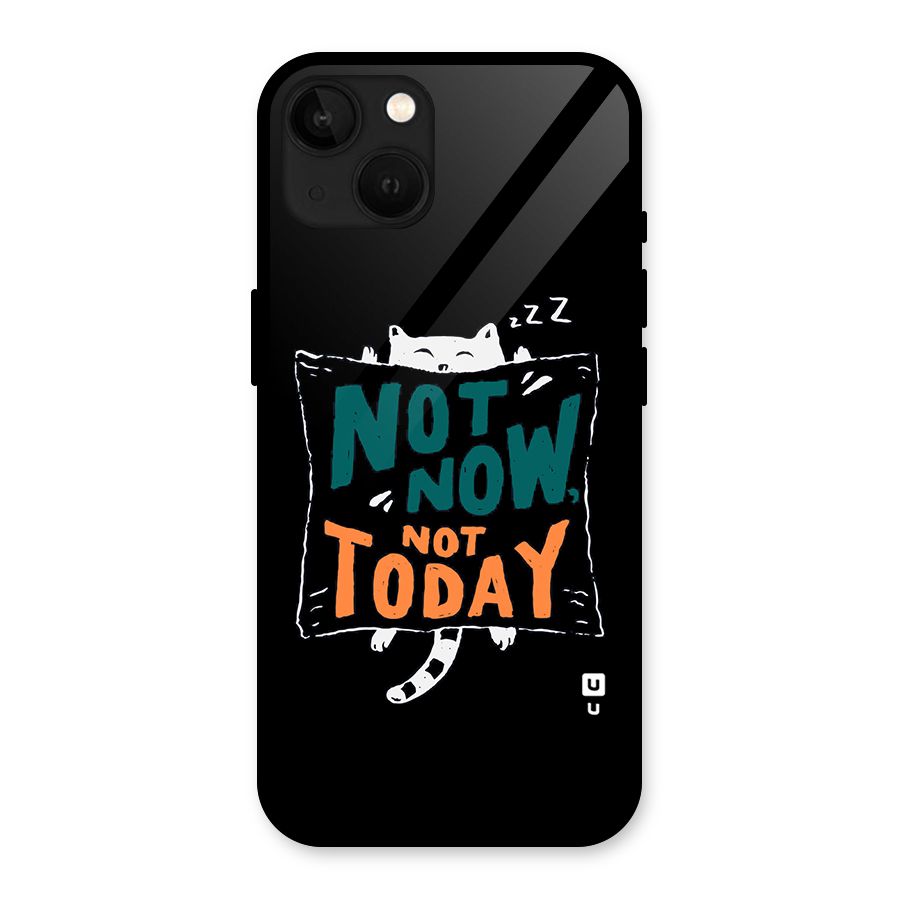 Lazy Cat Not Today Glass Back Case for iPhone 13