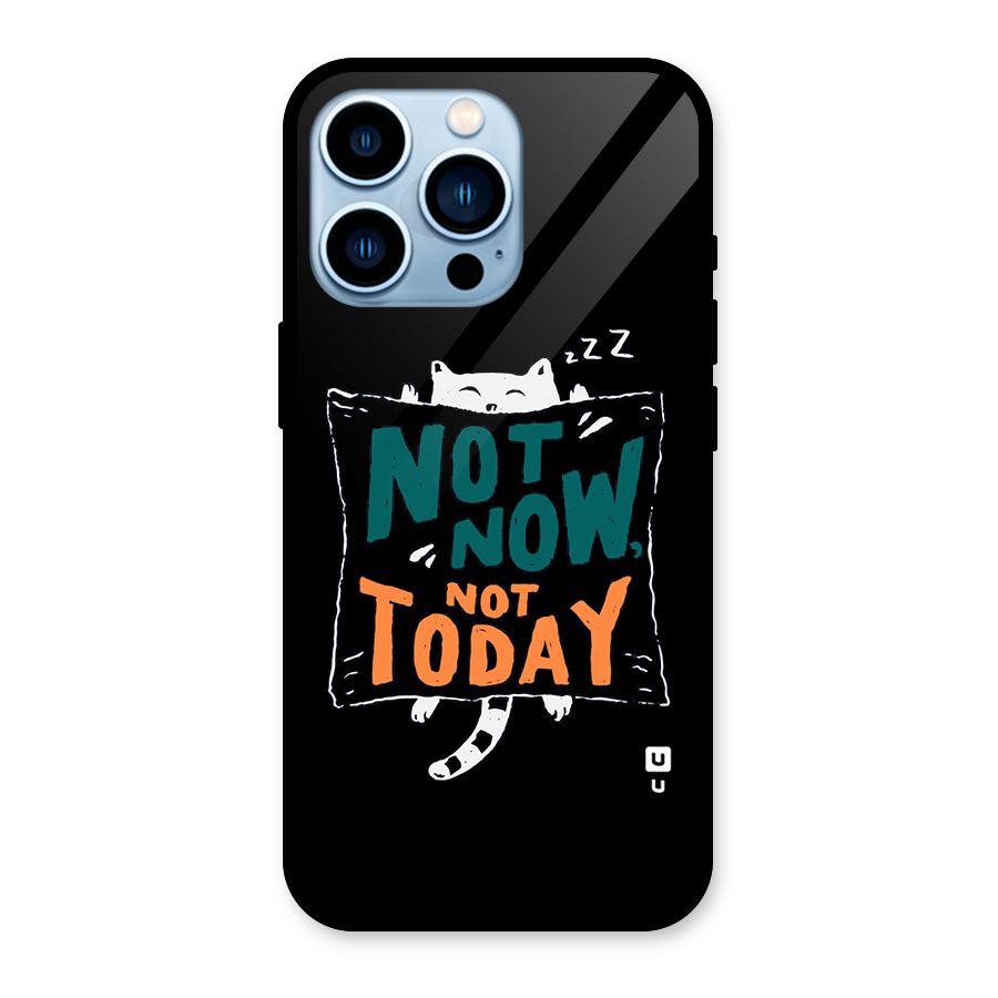 Lazy Cat Not Today Glass Back Case for iPhone 13 Pro