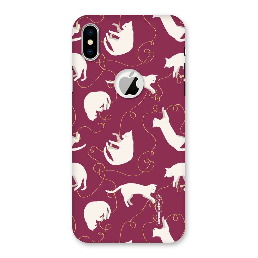 Lazy Kitty Back Case for iPhone X Logo Cut