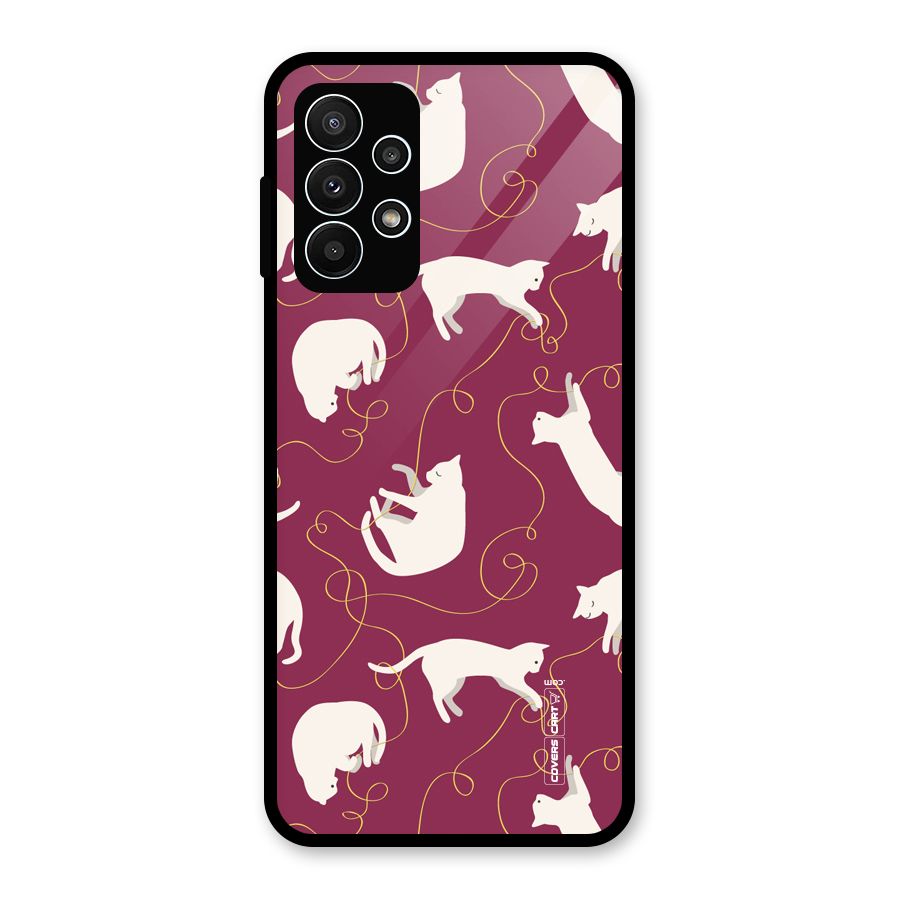 Lazy Kitty Glass Back Case for Galaxy A23