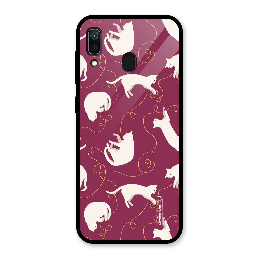 Lazy Kitty Glass Back Case for Galaxy A30