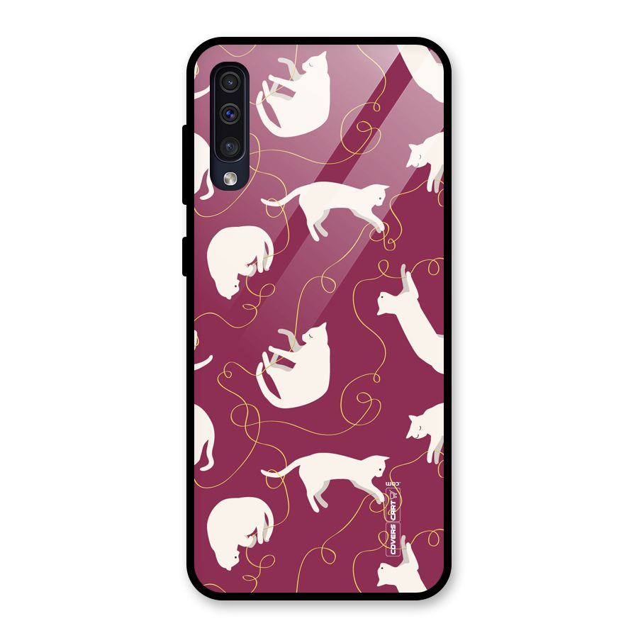 Lazy Kitty Glass Back Case for Galaxy A30s