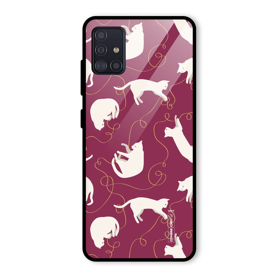 Lazy Kitty Glass Back Case for Galaxy A51