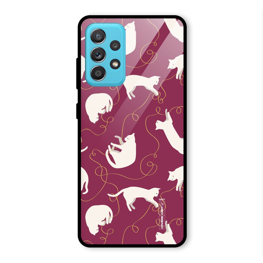 Lazy Kitty Glass Back Case for Galaxy A52