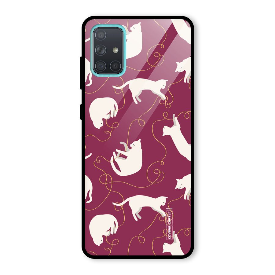 Lazy Kitty Glass Back Case for Galaxy A71