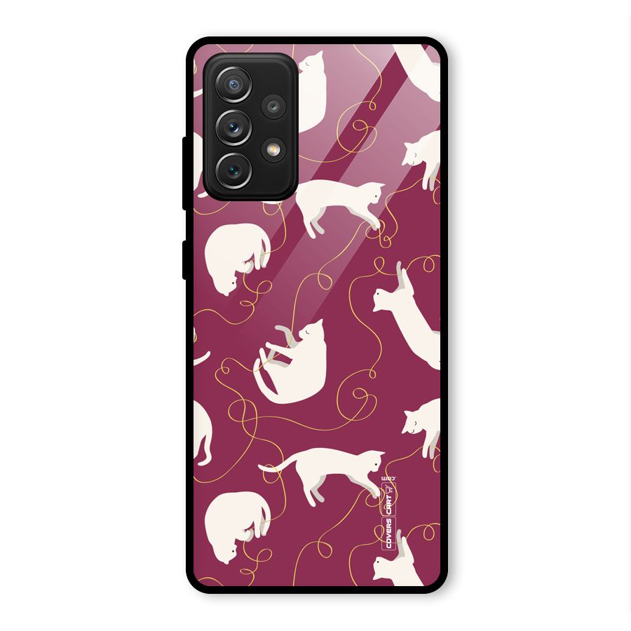Lazy Kitty Glass Back Case for Galaxy A72