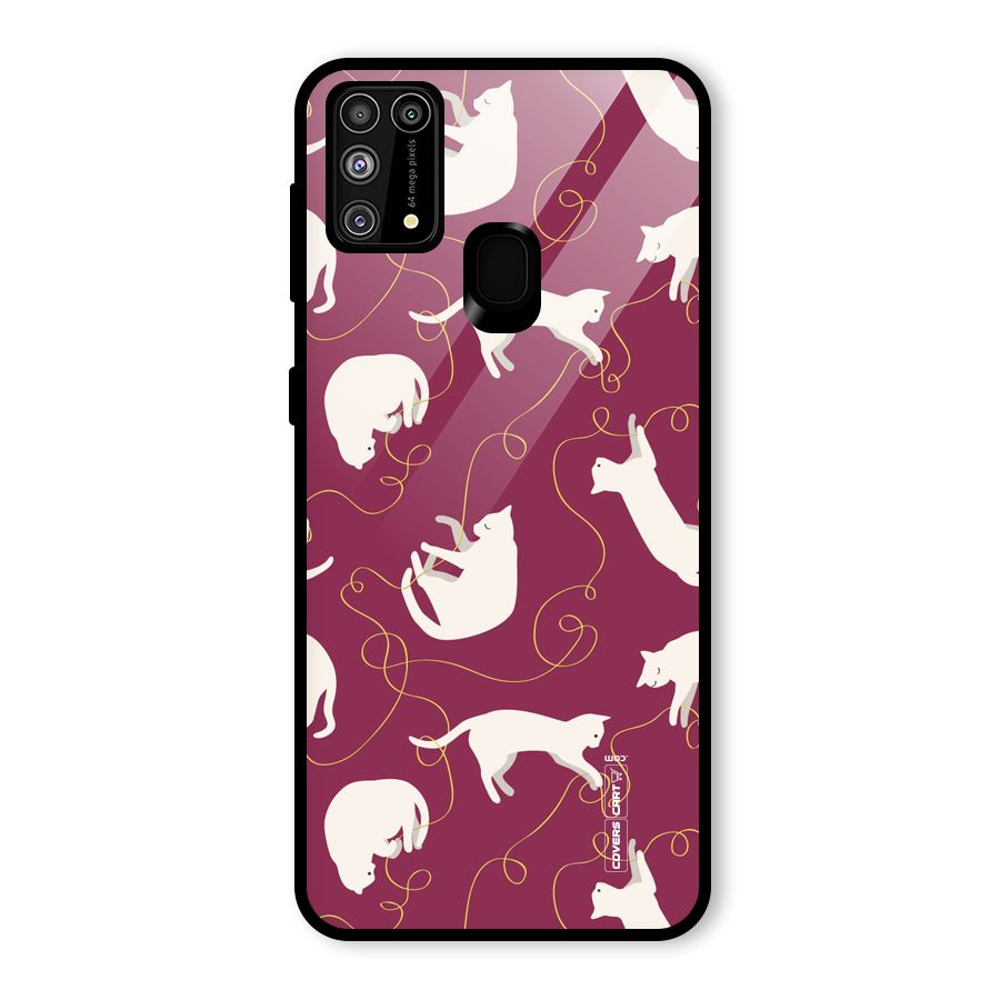 Lazy Kitty Glass Back Case for Galaxy F41