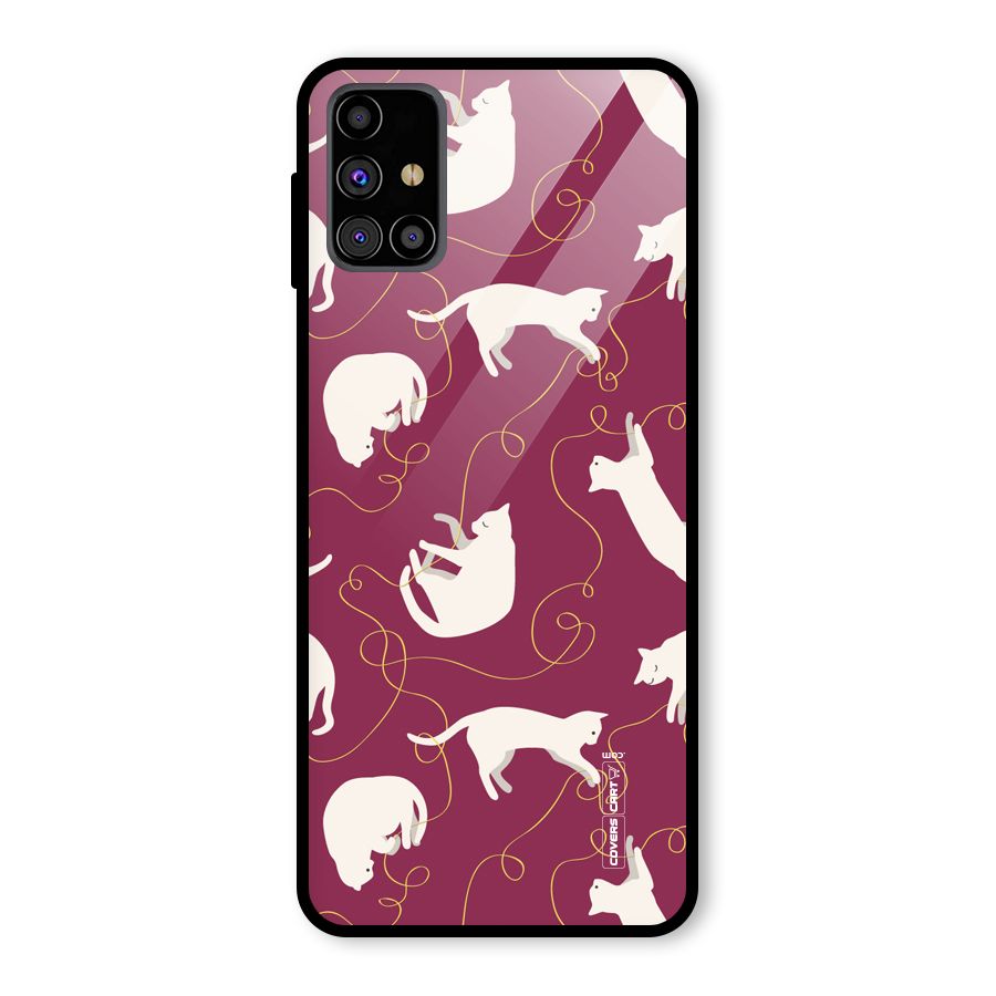 Lazy Kitty Glass Back Case for Galaxy M31s