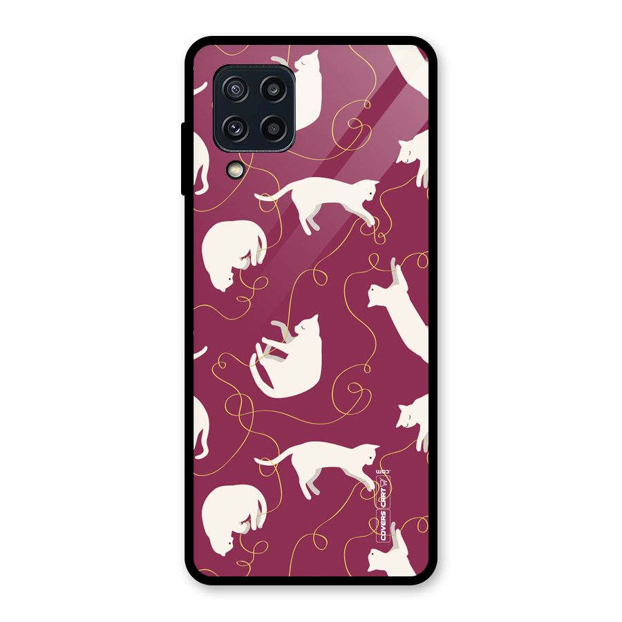 Lazy Kitty Glass Back Case for Galaxy M32