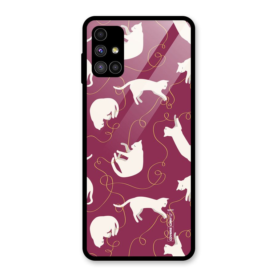 Lazy Kitty Glass Back Case for Galaxy M51