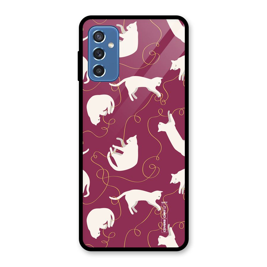Lazy Kitty Glass Back Case for Galaxy M52 5G
