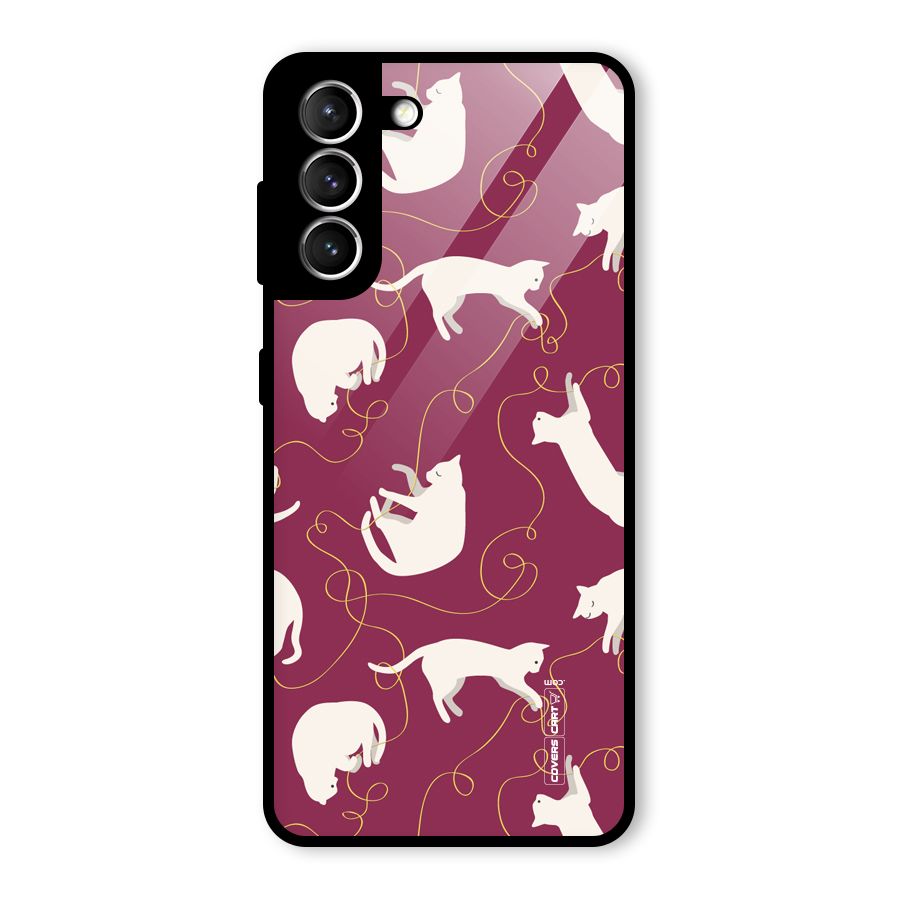 Lazy Kitty Glass Back Case for Galaxy S21 5G
