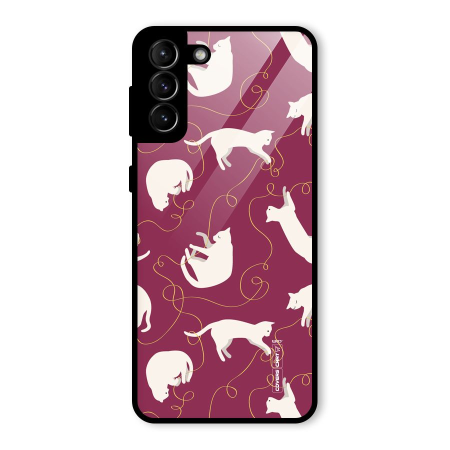 Lazy Kitty Glass Back Case for Galaxy S21 Plus