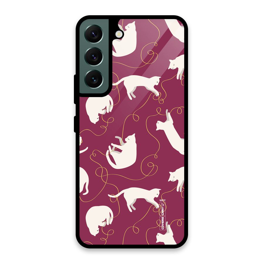 Lazy Kitty Glass Back Case for Galaxy S22 5G